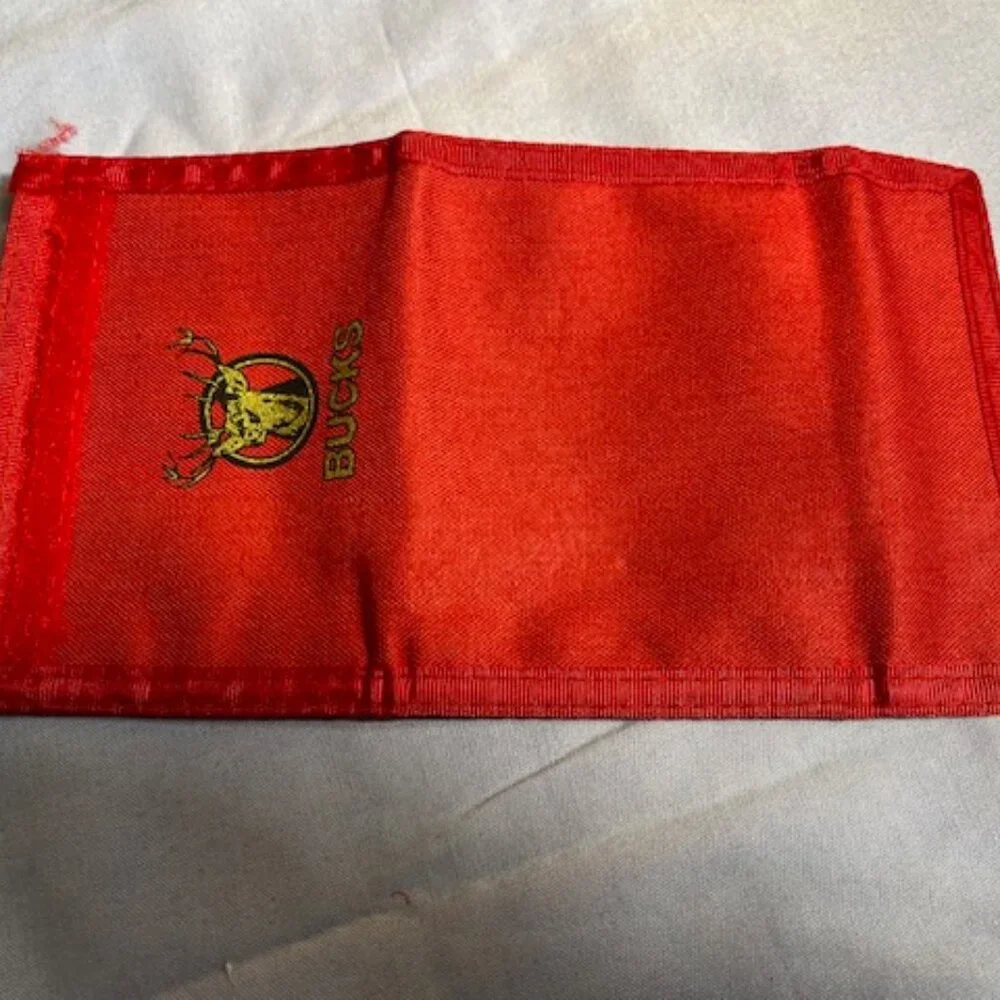NEW Vintage 1980's Canvas Bucks Unisex Wallet BI/TRI FOLD Red with Logo